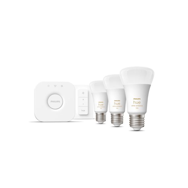 Philips Lighting Hue Starterkit 3x E27 slimme lampen (1100) + dimmer switch