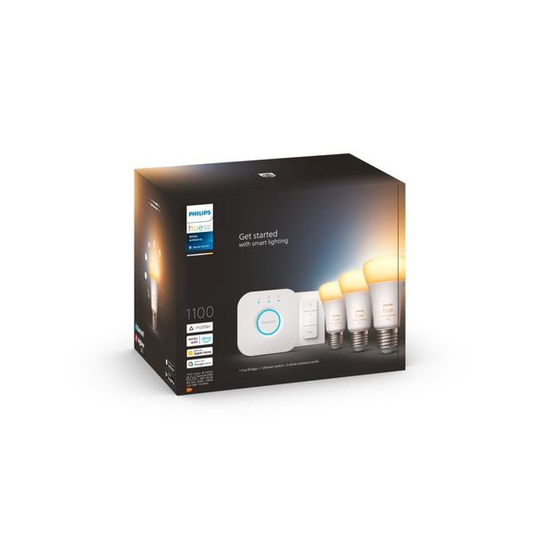 Philips Lighting Hue Starterkit 3x E27 slimme lampen (1100) + dimmer switch