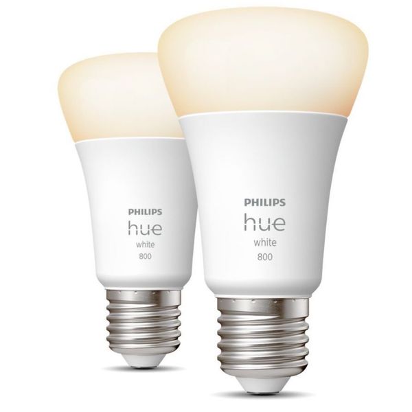 Philips Lighting Hue A60 slimme lamp Fittting E27 800K zacht warmwit (2-pack)