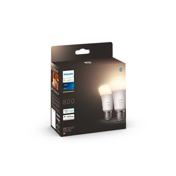 Philips Lighting Hue A60 slimme lamp Fittting E27 800K zacht warmwit (2-pack)