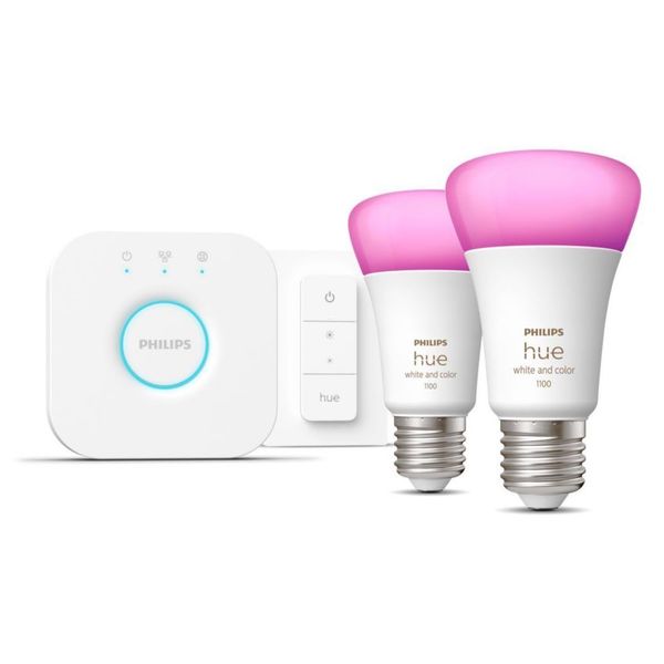 Philips Lighting Hue Starterkit 3x E27 slimme lampen (1100) + dimmer switch