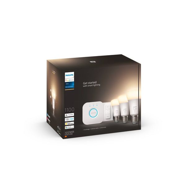 Philips Lighting Hue Starterkit 3x E27 slimme lampen (1100) + dimmer switch