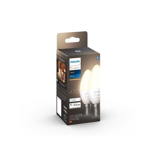 Philips Lighting Hue B39 Fitting E14 slimme lamp zacht warmwit 2-pack