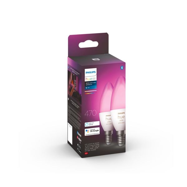 Philips Lighting Hue White and Color Ambiance Losse kaarslamp E14 duopack