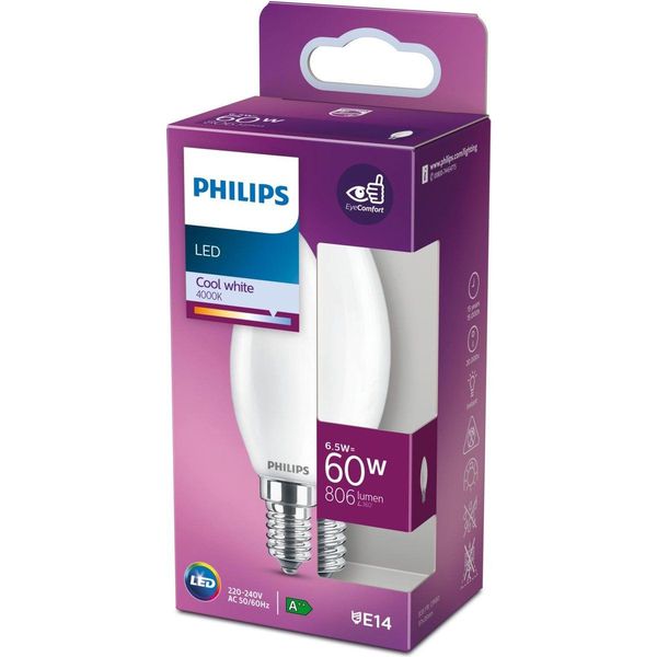 Philips Lighting LED kaarslamp E14 B35 6,5W-60W CW          