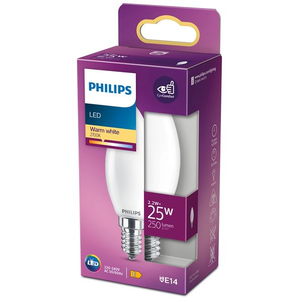 Philips Lighting LED kaarslamp E14 B35 2,2W-25W WW          