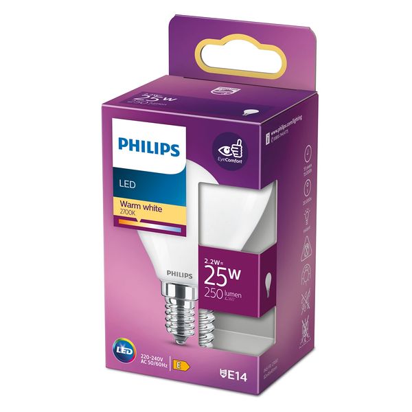 Philips Lighting LED Kogellamp E14 P45 2,2W-25W WW          