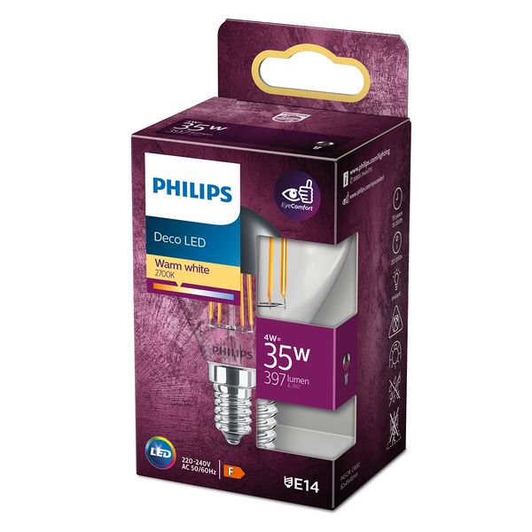 Philips Lighting LED Kogellamp Deco E14 P45 4W-35W WW       