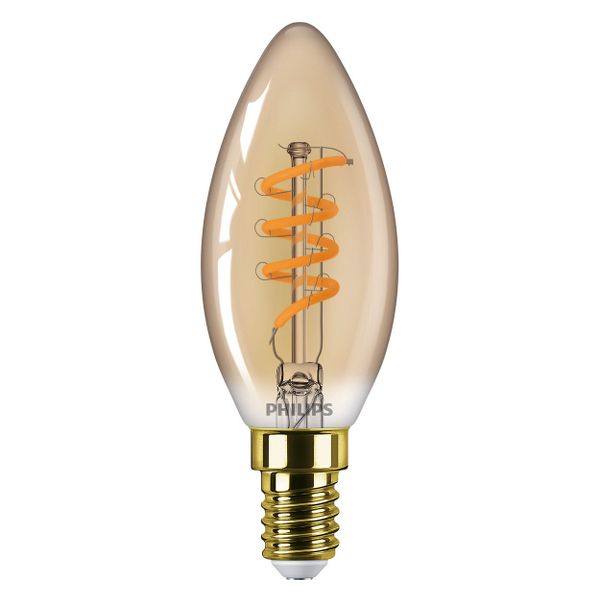 Philips Lighting LED kaarslamp Gold E14 B35 2,5W-15W Dimbaar