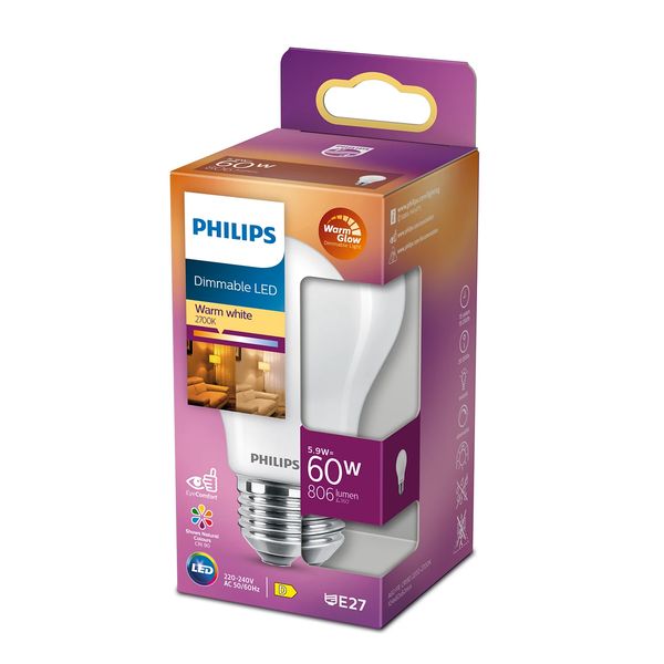 Philips Lighting LED-lamp E27 A60 5,9W-60W Dimbaar     