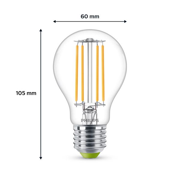 Philips Lighting LED-lamp filament E27 A60 2,3W-40W WH 3000K