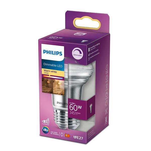 Philips Lighting LED-reflector E27 R63 4,5W-60W warmwit Dimbaar