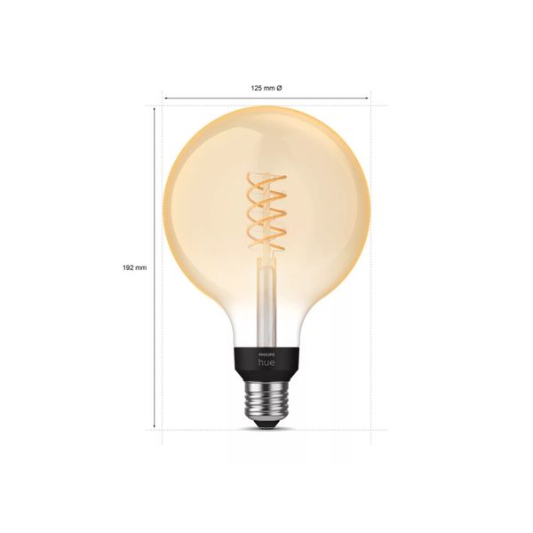 Philips Lighting Hue White filament 1-pack G125 E27 Globe met zichtbare gloeidraad