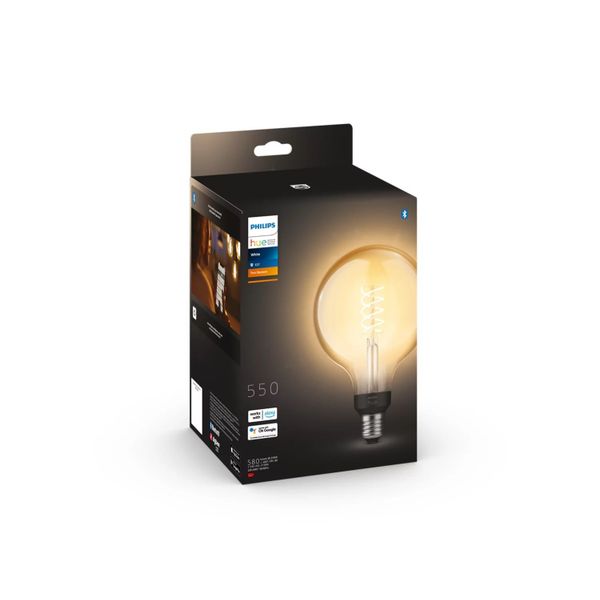 Philips Lighting Hue White filament 1-pack G125 E27 Globe met zichtbare gloeidraad