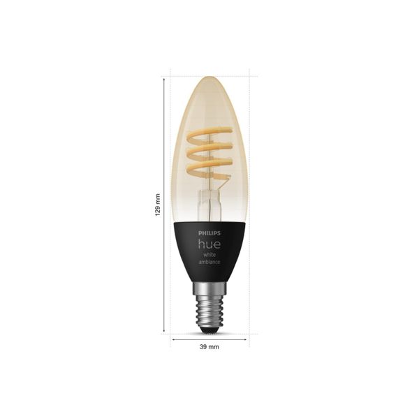 Philips Lighting Hue White ambiance filament Kaarslamp - E14 slimme lamp - (2-pack)