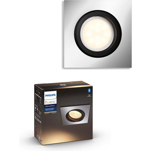 Philips Lighting Milliskin Hue White Ambiance inbouwspot 1x5W aluminium