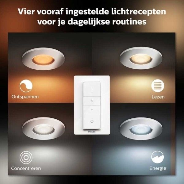 Philips Lighting Adore Hue White ambiance badkamer inbouwdownlight 1x5W 230V Chrome