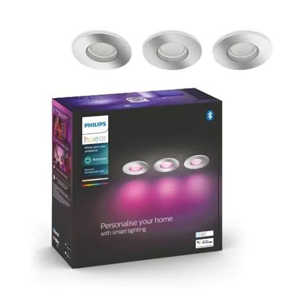 Philips Lighting Xamento Hue White and Color Ambiance inbouwspot 3x5.7W Chrome