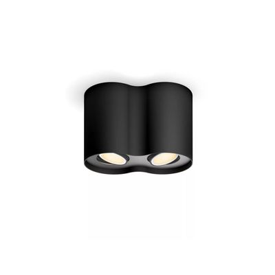 Pillar Hue White ambiance 2-lichts spotbalk 2x4.2W Black  Philips Lighting