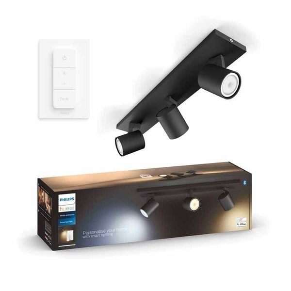 Philips Lighting Runner Hue White ambiance 3-lichts spotbalk 3x5W 230V Black