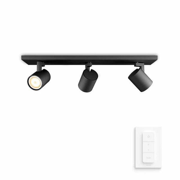 Philips Lighting Runner Hue White ambiance 3-lichts spotbalk 3x5W 230V Black