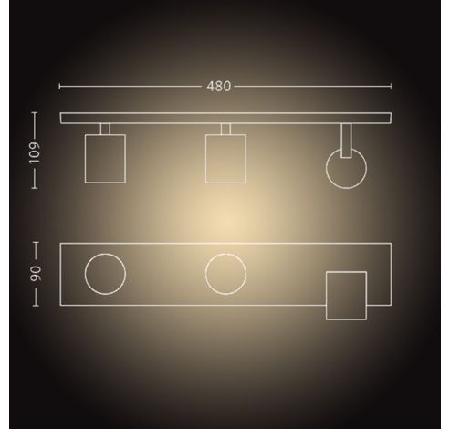 Runner Hue bar/tube white 3x4.2W  Philips Lighting