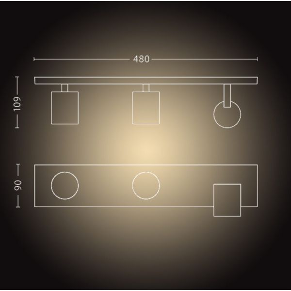 Philips Lighting Runner Hue White ambiance 3-lichts spotbalk 3x4.2W White