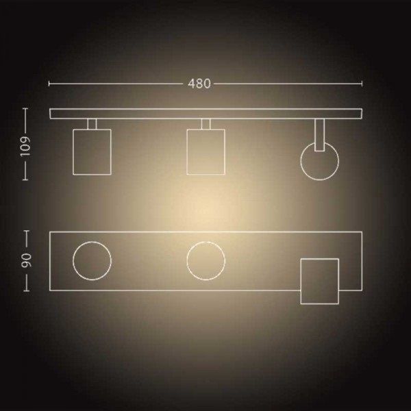 Philips Lighting Runner Hue White ambiance 3-lichts spotbalk 3x5W 230V White