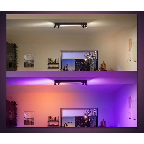 Philips Lighting Centris Hue White and color ambiance plafondlamp met 4 spots Black