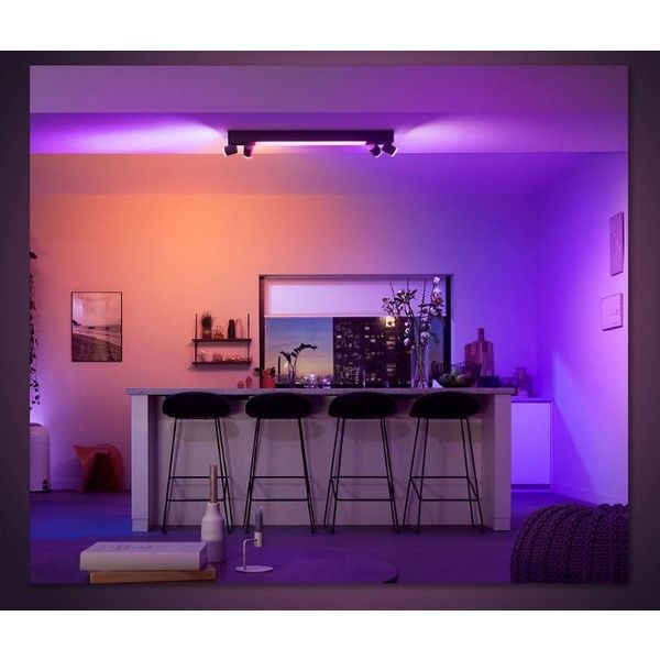 Philips Lighting Centris Hue White and color ambiance plafondlamp met 4 spots Black