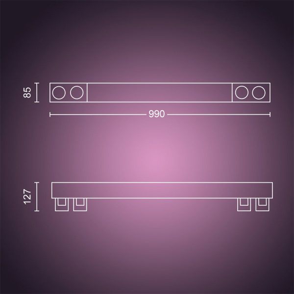 Philips Lighting Centris Hue White and Colou Ambiance opbouwspot 4-spot 4x10,5W white 