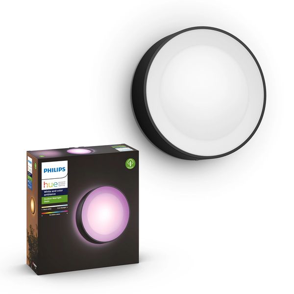 Philips Lighting Daylo Hue White and color ambiance wandlamp voor buitenshuis 1x15W Black