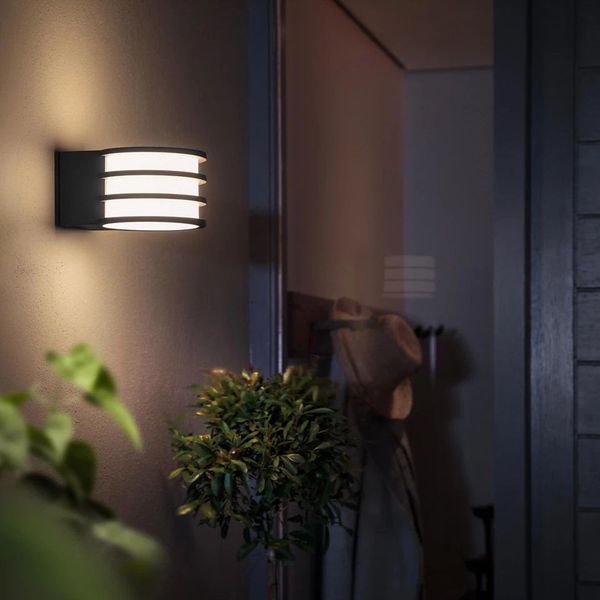 Philips Lighting Lucca Hue White wandlamp voor buitenshuis 1x9W anthracite