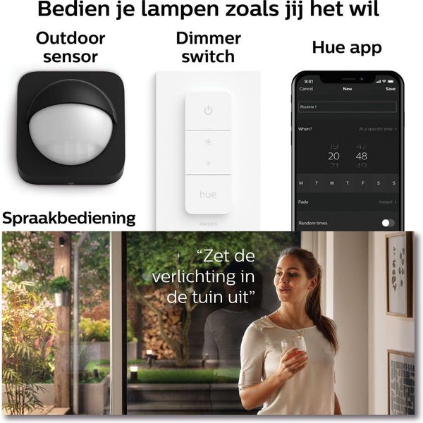 Philips Lighting Fuzo Hue White Sokkellamp 1x15W 24V Black