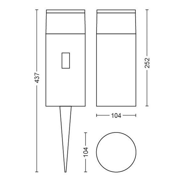 Philips Lighting Calla Hue White and color ambiance sokkellamp voor buitenshuis 1x8W 24V Black