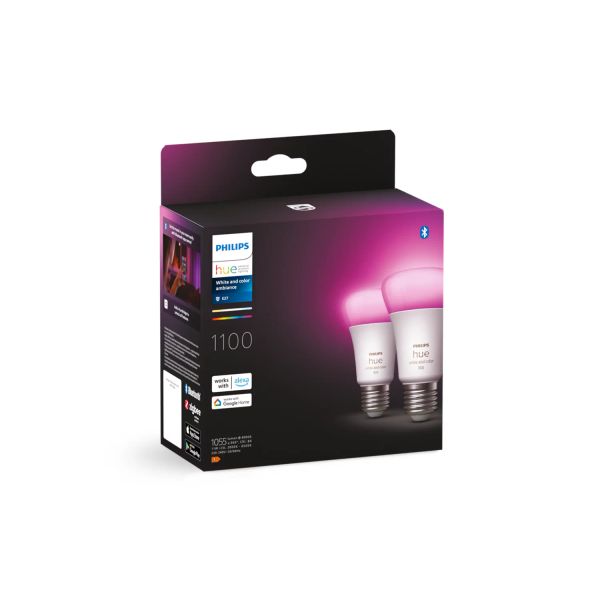 Philips Lighting Hue White and Color Ambiance A60 - E27 slimme lamp - 1100 (2-pack)