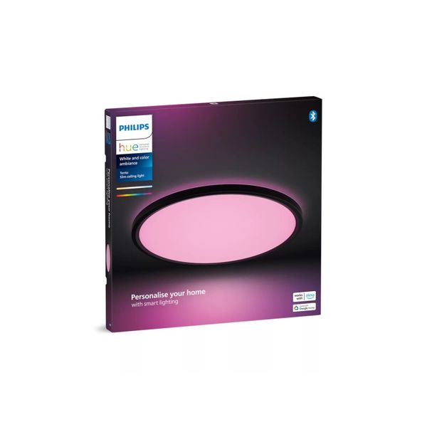 Philips Lighting Tento Hue White and Color Ambiance plafondpaneel - medium - rond black