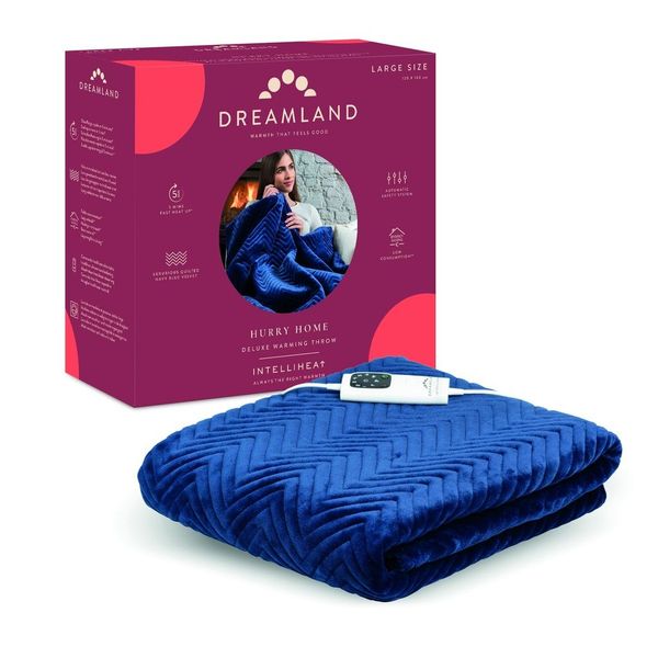 Dreamland Luxe opwarmdeken blauw