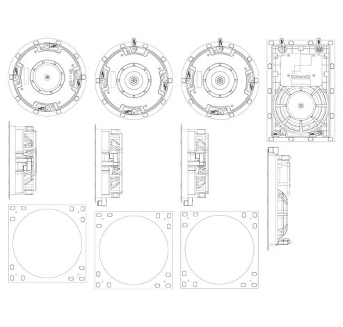 VP52R UTL, (Ultra Thin Line), Visual Performance Speaker round, 80 Watts(FOR SQUARE,order 93030 seperatly !)  Sonance