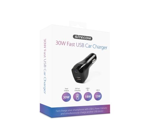 30W Fast USB Car Charger CH-020  Sitecom