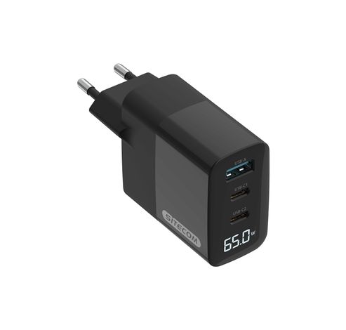 65W GaN Power Delivery Wall Charger with LED display  Sitecom