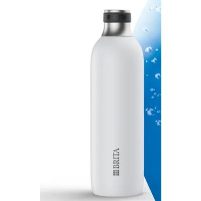 1046738 Sodatrio roestvrijstalen fles klein wit Brita