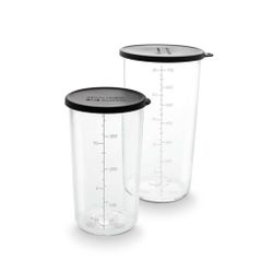 BEKERSET GLAS MET DEKSEL 400ML/700ML   / SET GOBELET EN VERRE 400ML/700ML Bamix