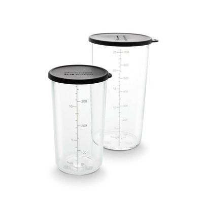 BEKERSET GLAS MET DEKSEL 400ML/700ML   / SET GOBELET EN VERRE 400ML/700ML 