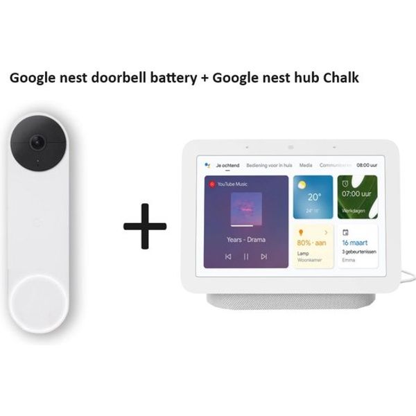 Google Google nest doorbell battery + Google hub chalk