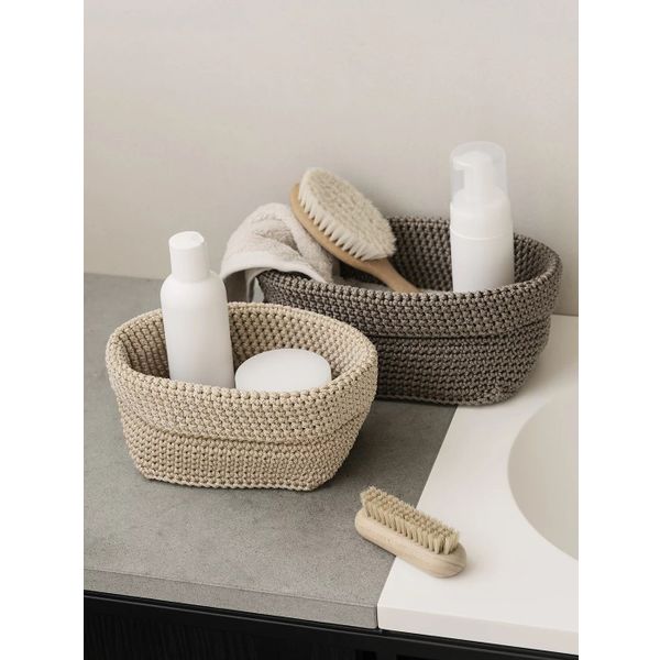 Crochet basket -TELA- Colour Moonbeam Size M 