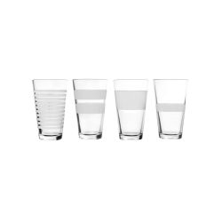 Salt & Pepper Stripes Glas 32,5cl wit - set/4