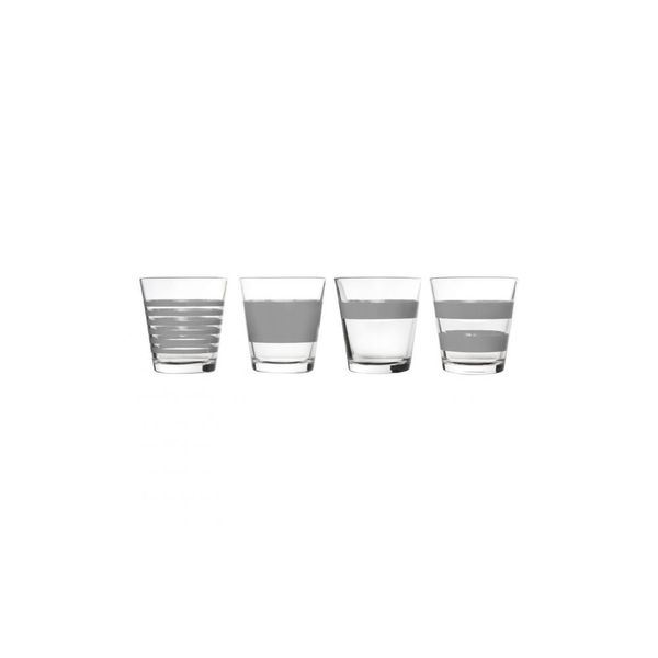 Salt & Pepper Stripes Glas 26,5cl grijs - set/4