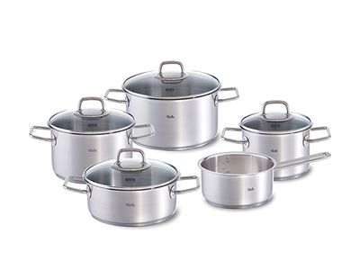 Viseo Set 5pcs - Kookpot 16-20stp-20ca- 24cm Sauspan 16 Cm - Deksels Glas