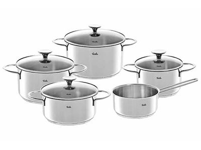 Copenhagen Set 5pcs - Kookpot 16-20stp- 20ca-24cm Sauspan 16cm - Glazen Deksels